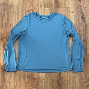 Danskin Blue Ribbed Long Sleeve Top